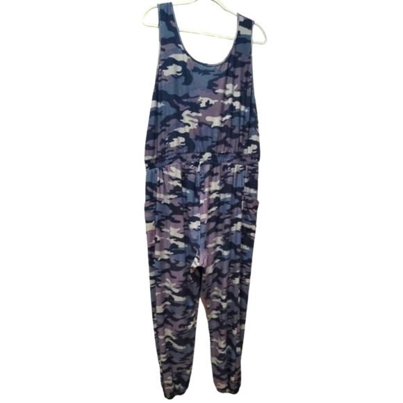 2X Camo Military Romper Side Pockets Elastic Cuff w/Black Tee - Picture 6 of 12